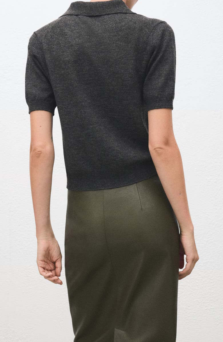 MANGO Short Sleeve Polo Sweater, Alternate, color,