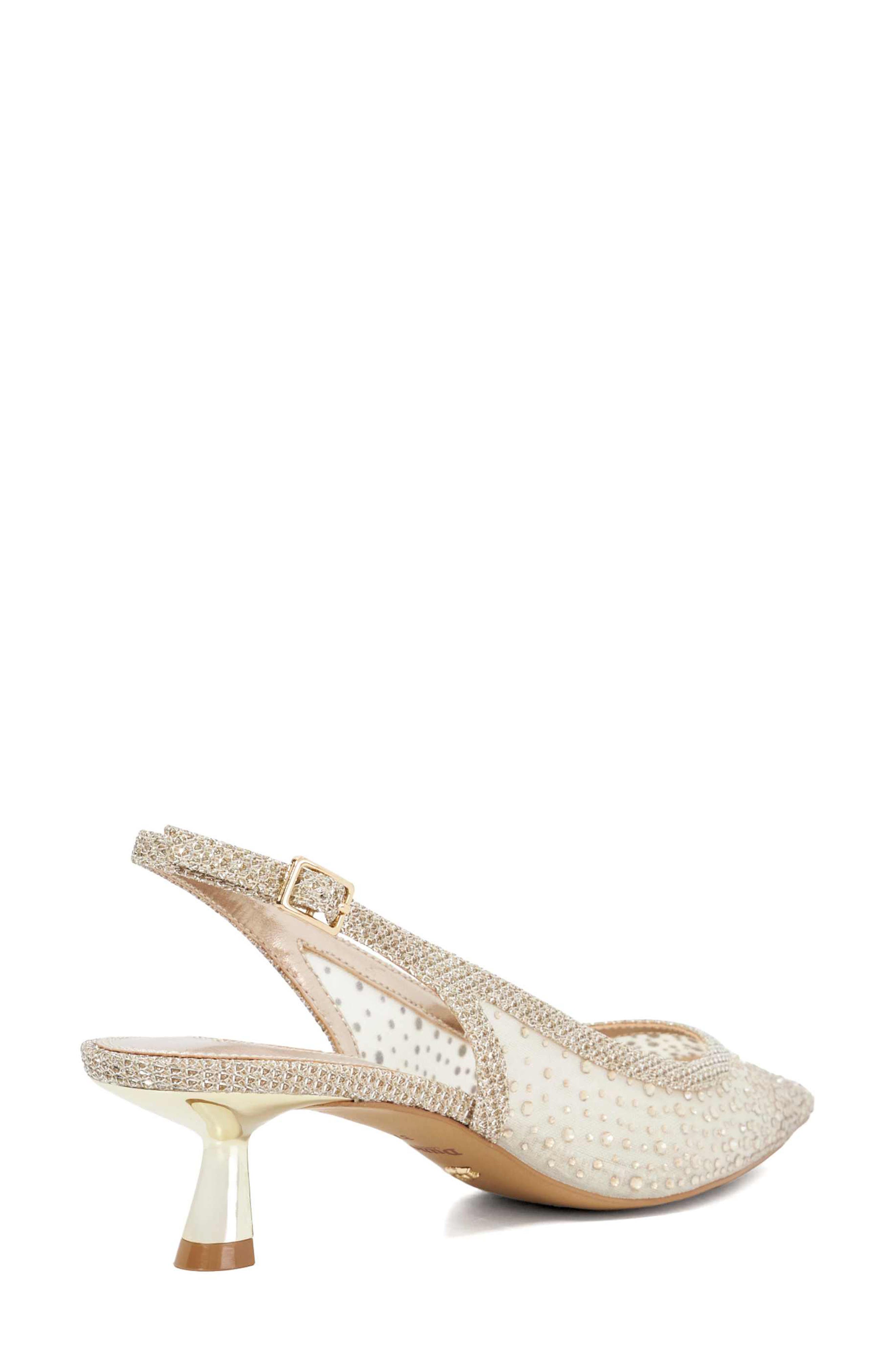 Ciana Slingback Pointed Toe Kitten Heel Pump, Alternate, color, GOLD
