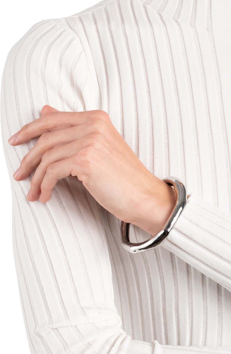 Alexis Bittar Molten Bangle Bracelet, Alternate, color, Silver