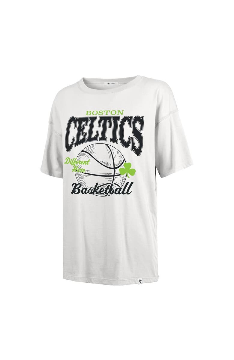 '47 Women's '47 White Boston Celtics City Edition Down Court Sadie T-Shirt, Alternate, color, White
