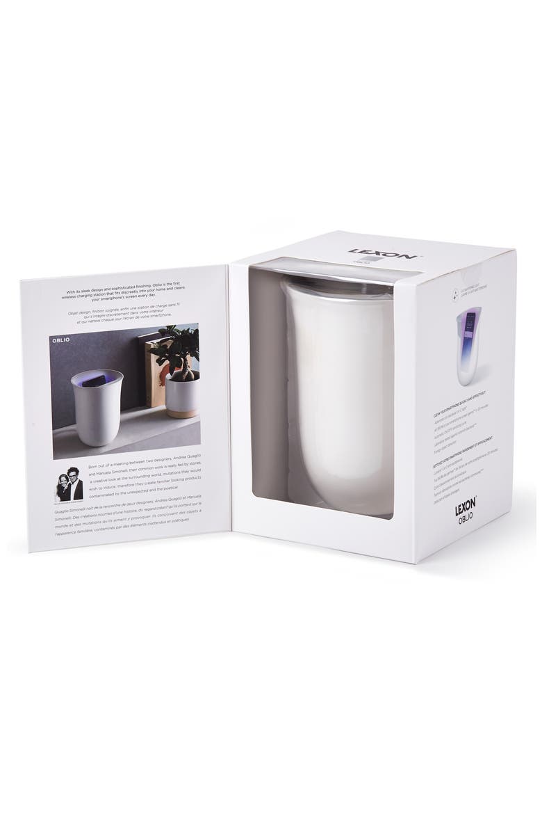 Oblio Wireless Charger & UV Cleaner, Alternate, color, WHITE