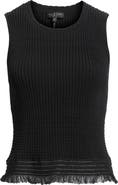rag & bone Ayan Rib Knit Fringe Trim Tank