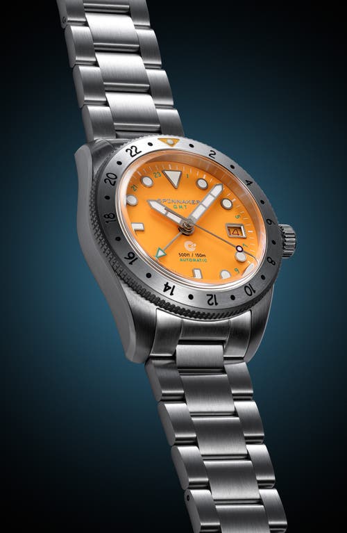 Spinnaker Croft Gmt Automatic Bracelet & Rubber Strap Watch, 39mm In Orange