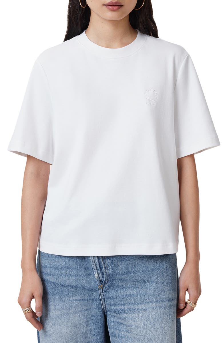 AllSaints Lisa Cotton Crewneck T-Shirt, Main, color, Optic White
