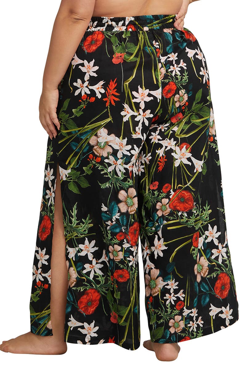 Artesands Grainger Floral Cover-Up Pants, Alternate, color, Black