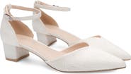 Kailee P Adele Lace Pointed Toe Block Heel