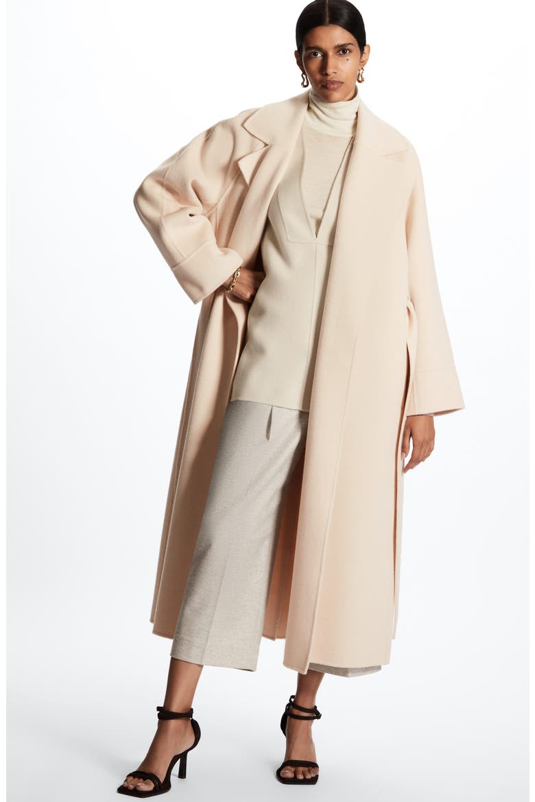 Oversize V-Neck Wool Vest, Alternate, color, BEIGE
