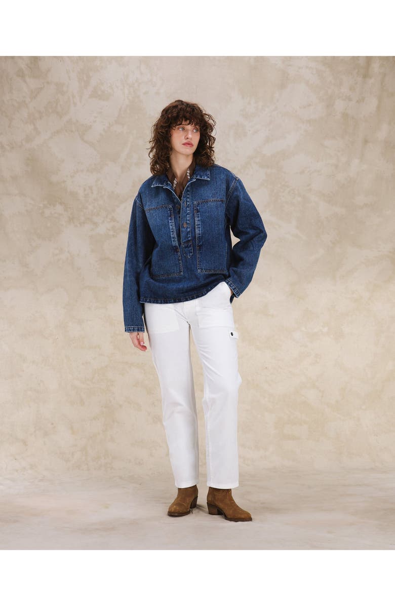 Fortela Fuego Stone Wash Denim Overshirt, Alternate, color, D470