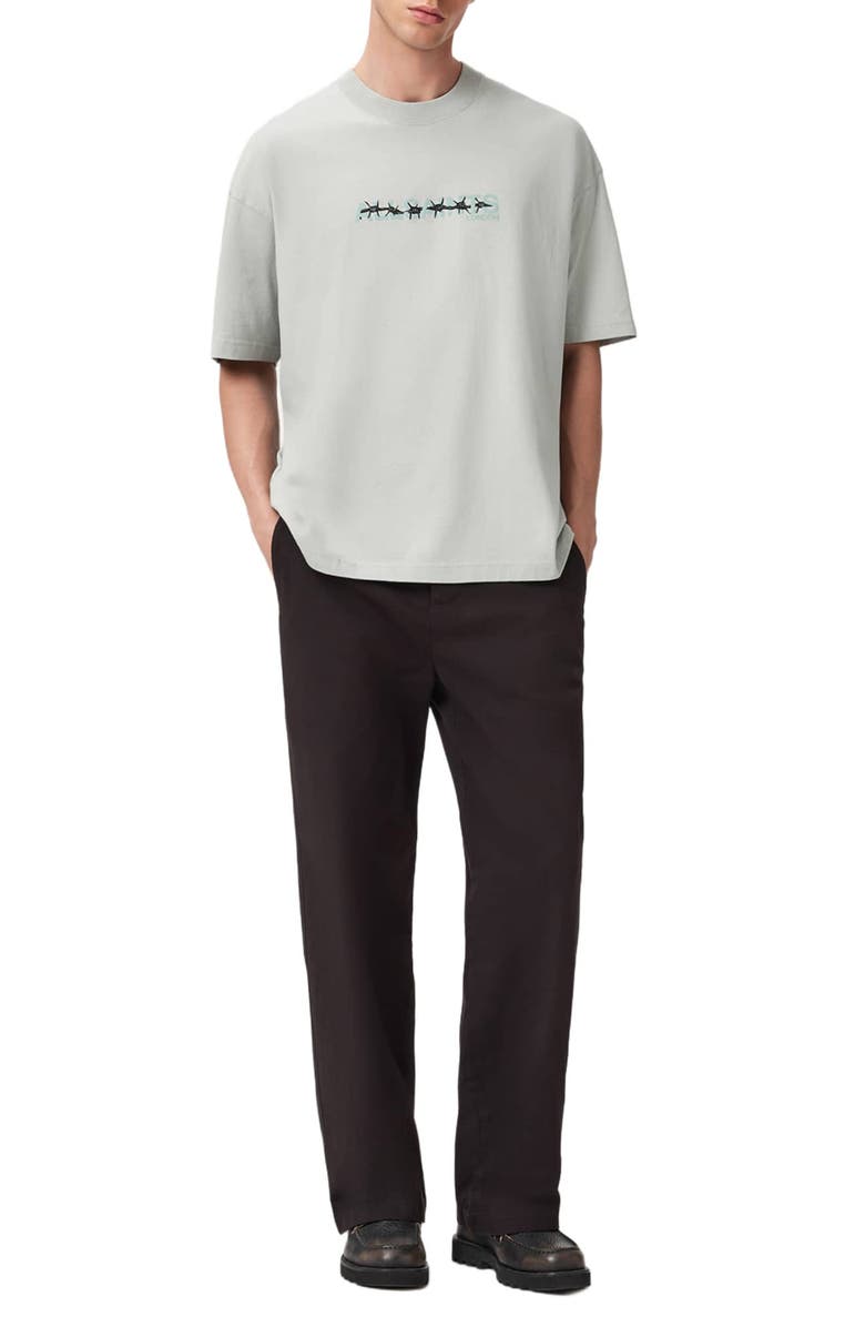 AllSaints Deterent Cotton Graphic T-Shirt, Alternate, color, Frost Green