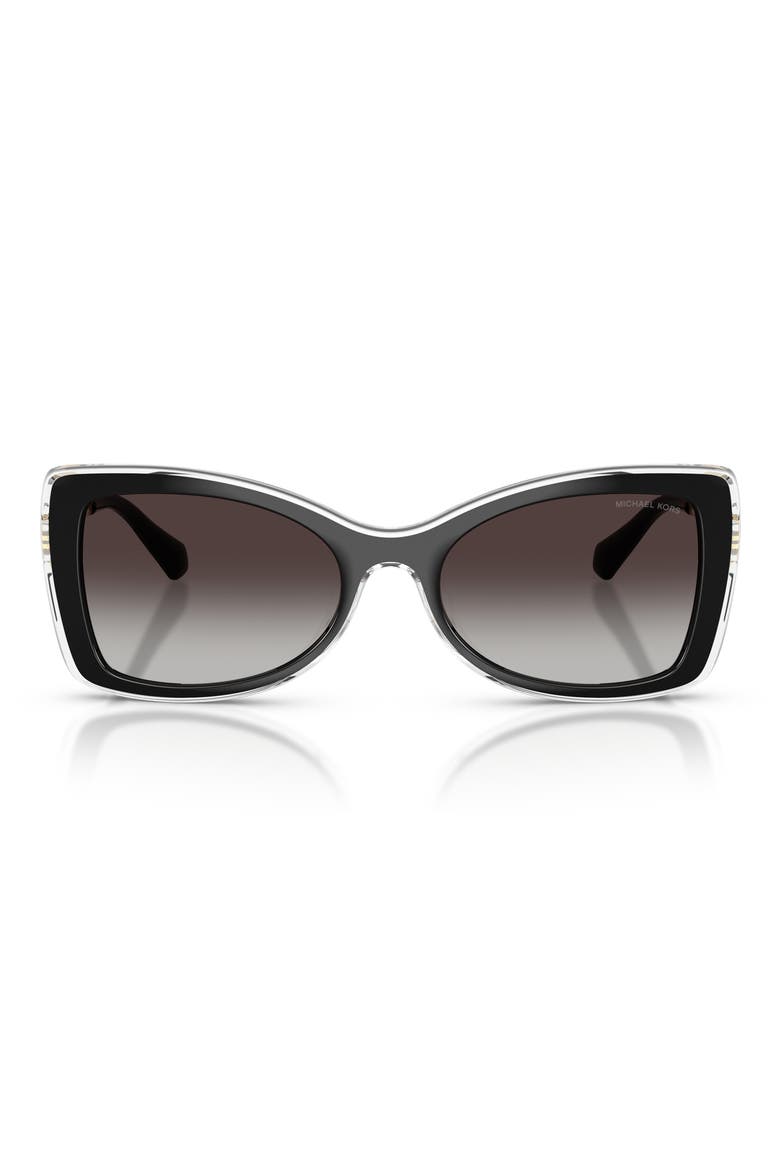 Malaga 53mm Gradient Butterfly Sunglasses, Main, color, BLACK / GREY GRADIENT BLACK