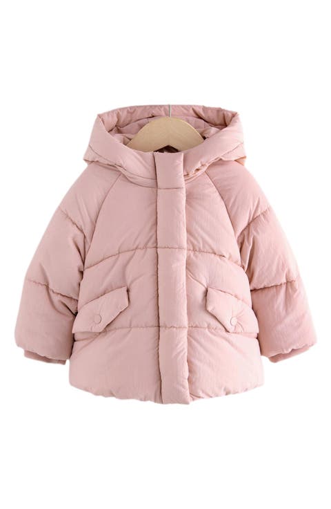 Kids' Hooded Crop Puffer Jacket (Little Kid)