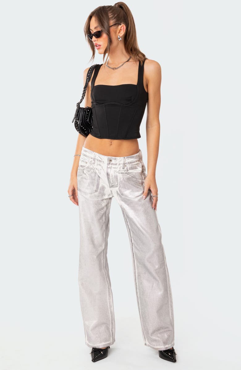 EDIKTED Corset Crop Top, Alternate, color, 