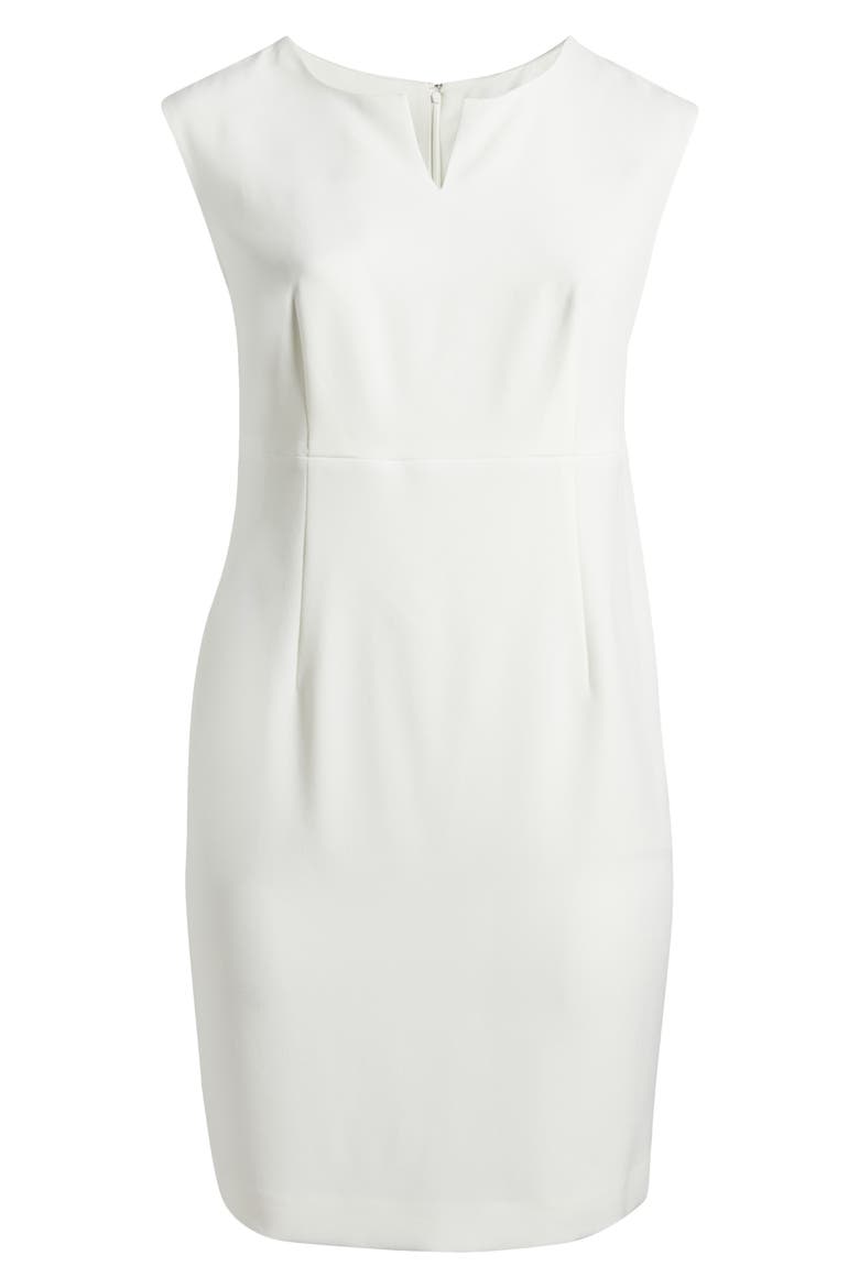 Notch Neckline Sleeveless Sheath Dress, Alternate, color, VANILLA ICE