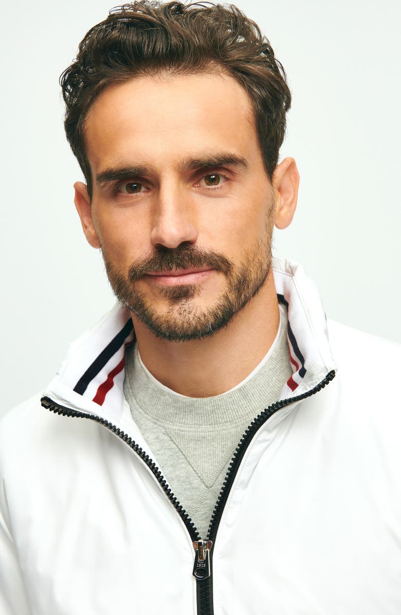 Brooks Brothers Water Repellent Windbreaker Jacket with Hood, Alternate, color,