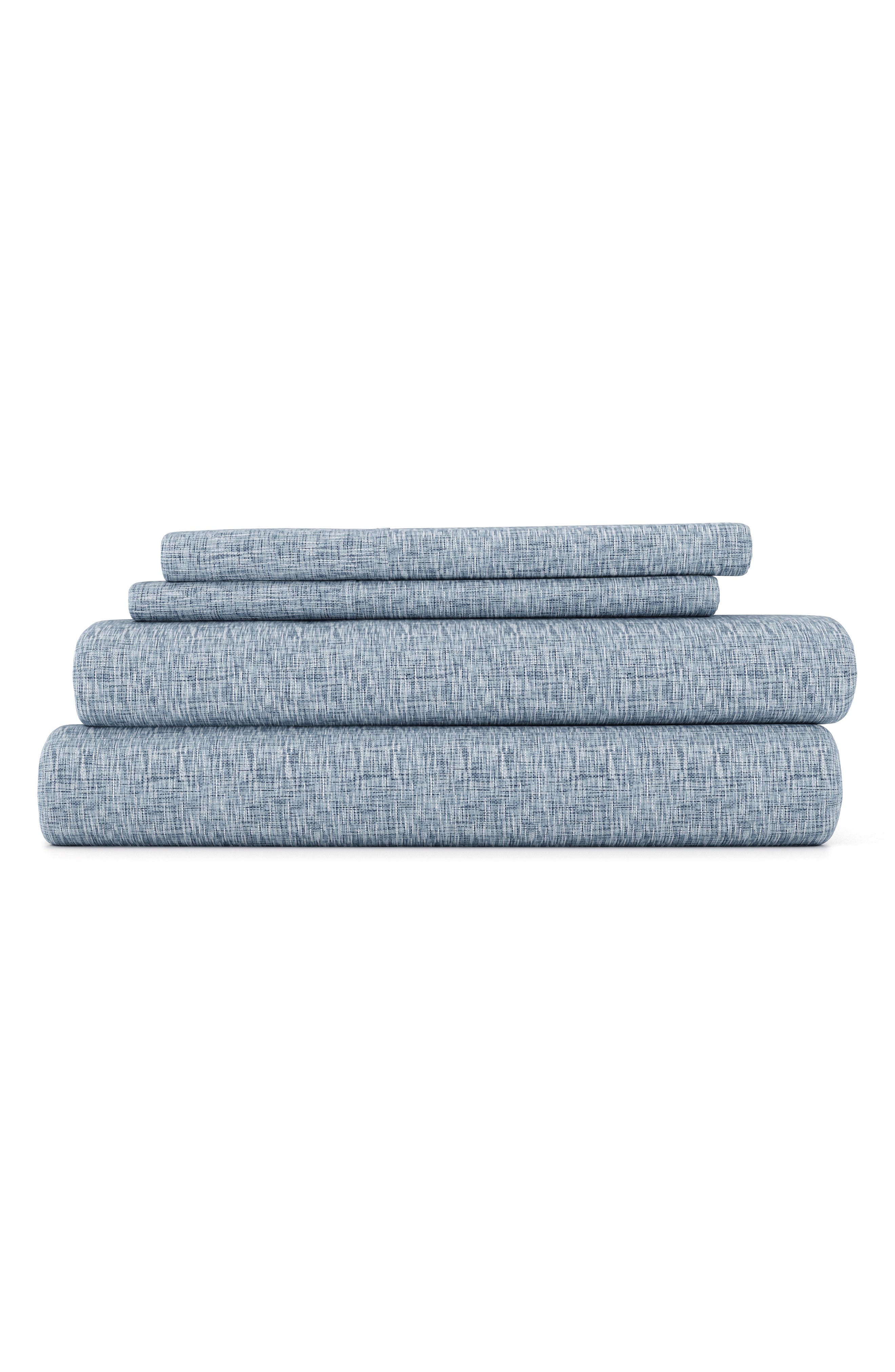 HOMESPUN HOME SPUN Premium Ultra Soft Chambray Style Pattern 4-Piece Bed Sheets Set