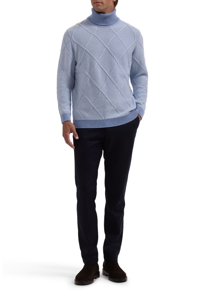 Diamond Turtleneck Sweater, Alternate, color, AIR BLUE