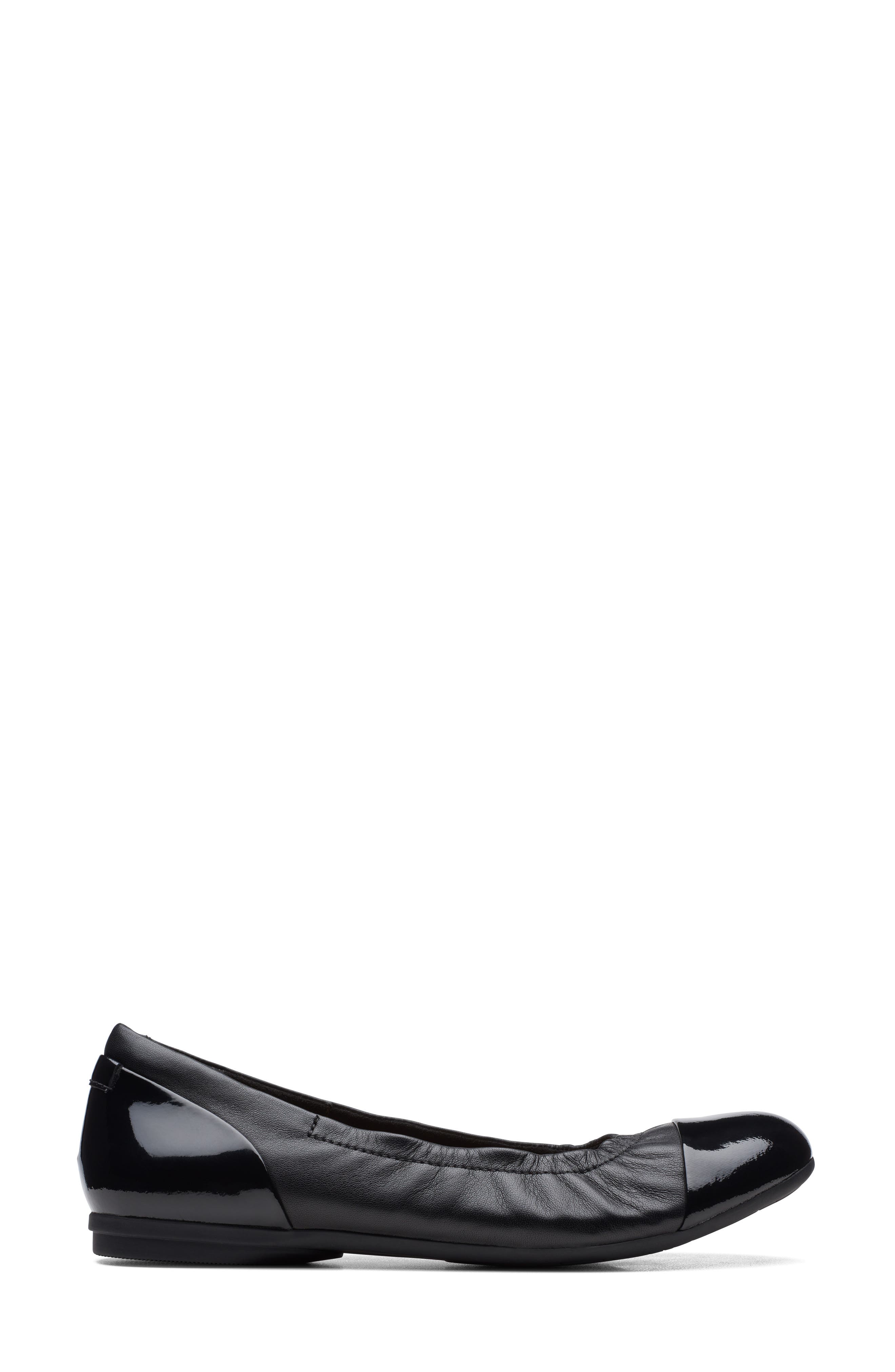 Clarks<sup>®</sup> Rena Jazz Flat, Alternate, color, Black Leather