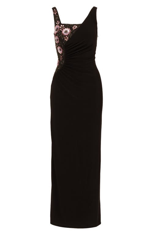 ADRIANNA PAPELL ADRIANNA PAPELL BEADED JERSEY EVENING GOWN 