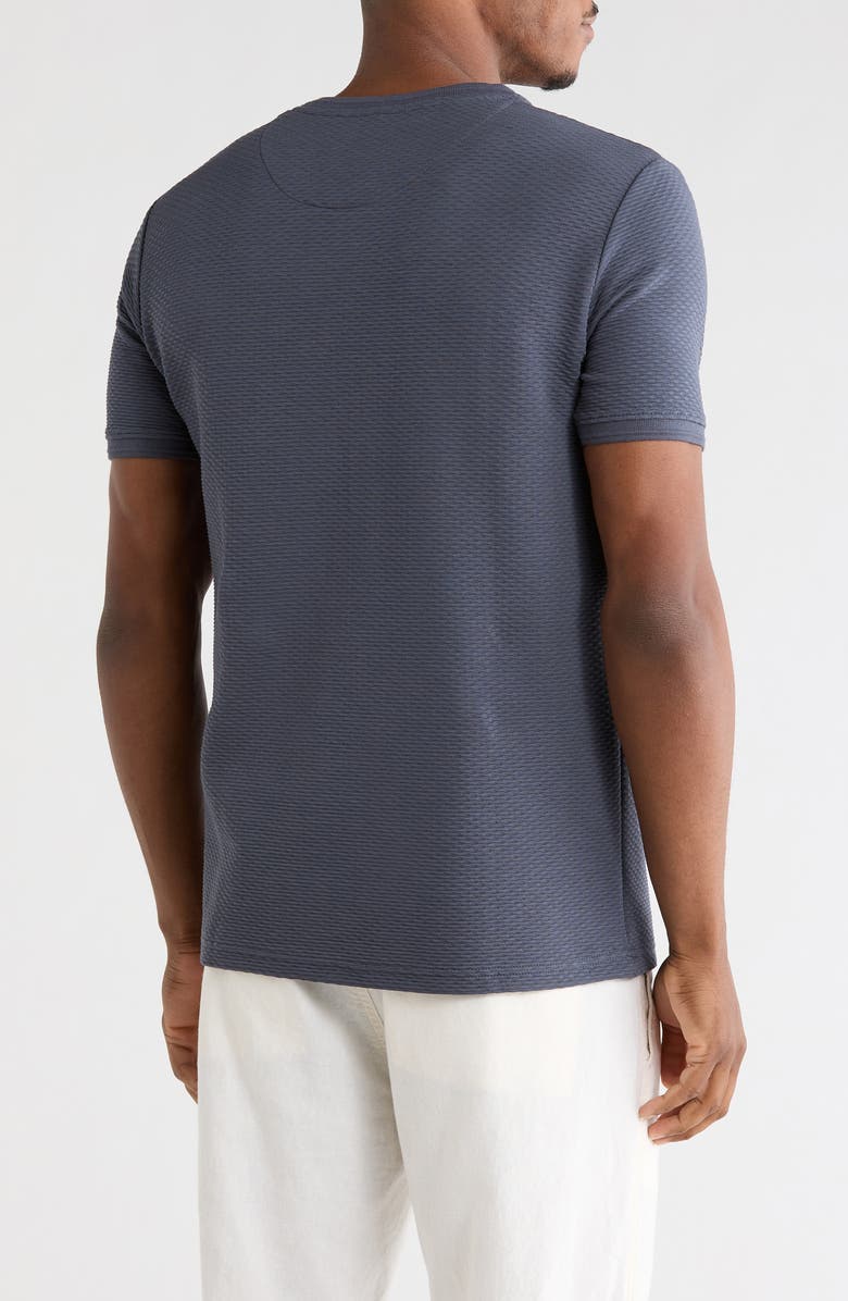 DENIM AND FLOWER Textured Crewneck T-Shirt, Alternate, color, Navy