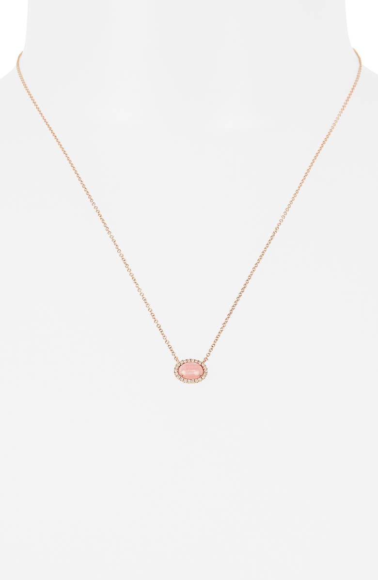 Meira T Rhodochrosite & Diamond Pendant Necklace, Alternate, color, 