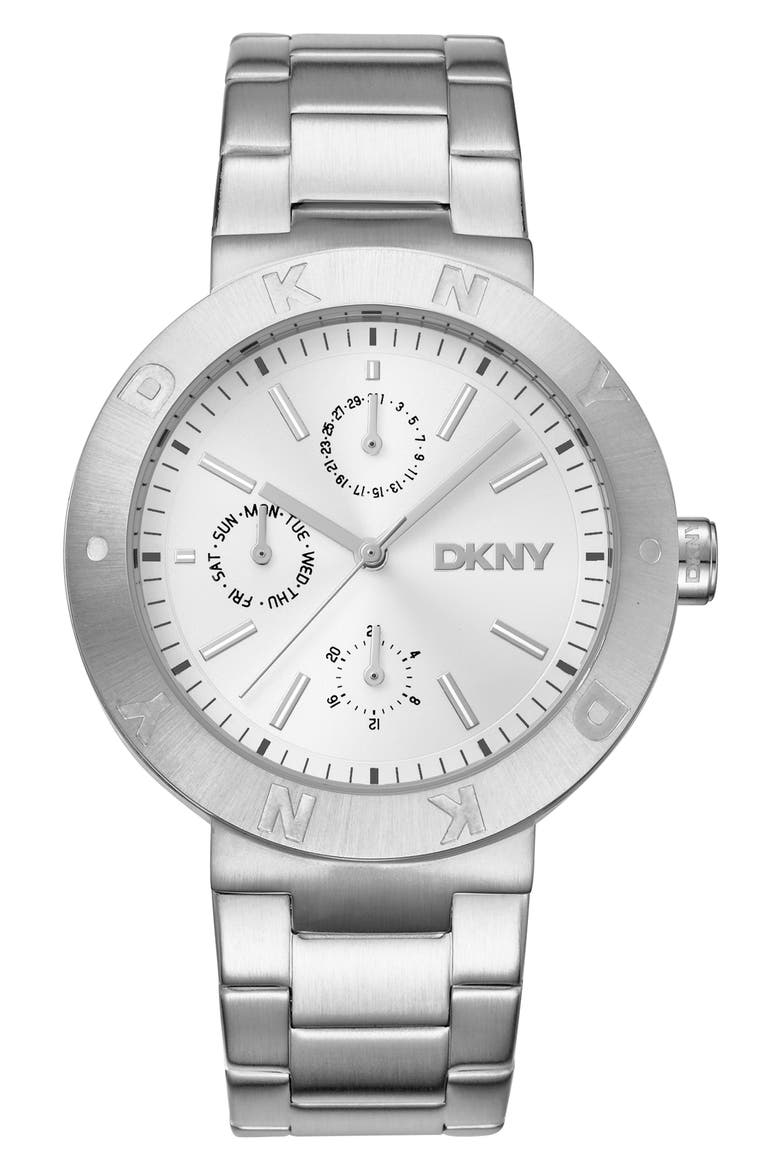 Three Hand Quartz Bracelet Watch, 32mm, Main, color, SILVER