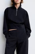 MANGO Quarter Zip Turtleneck Sweatshirt