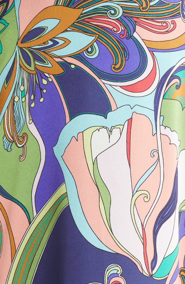 Tahari ASL Print Sleeveless Tie Back Satin Midi Dress, Alternate, color,