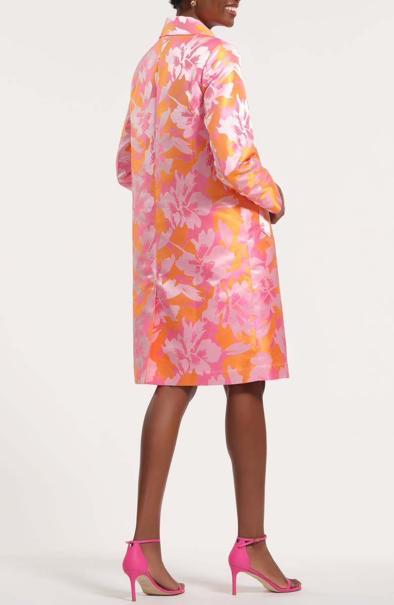 Isaac Mizrahi New York Floral Satin Brocade Jacket, Alternate, color, Pink/ Orange