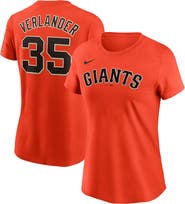 Nike Women's Nike Justin Verlander Orange San Francisco Giants Fuse Name & Number T-Shirt