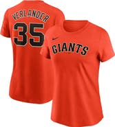 Nike Women's Nike Justin Verlander Orange San Francisco Giants Fuse Name & Number T-Shirt