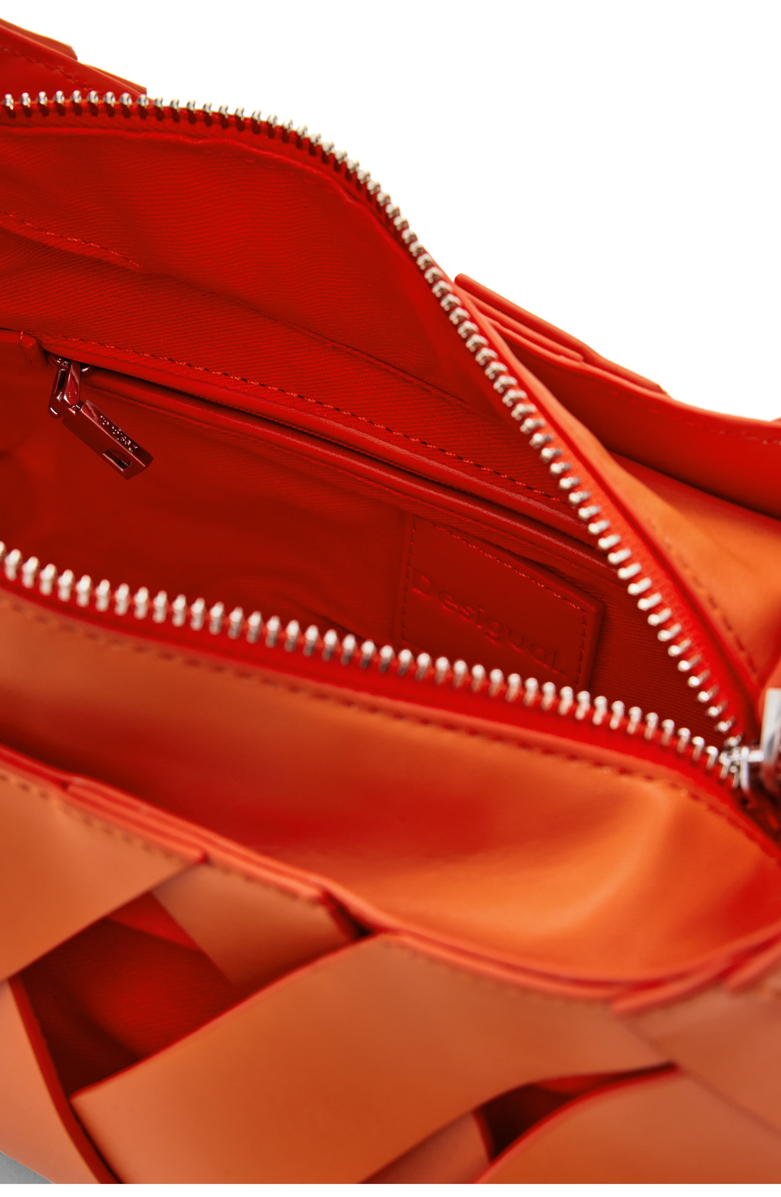 Desigual Faux Leather Shoulder Bag, Alternate, color, Orange