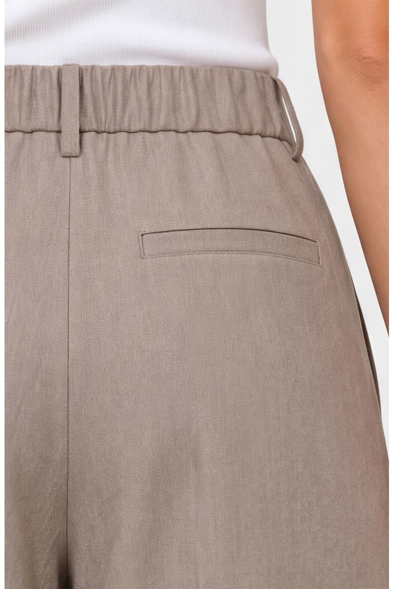 High Waist Pleated Wide Leg Ankle Pants, Alternate, color, KHAKI MELANGE