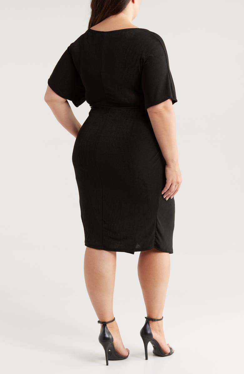 24seven Comfort Apparel Twist Front Vent Dress, Alternate, color, 