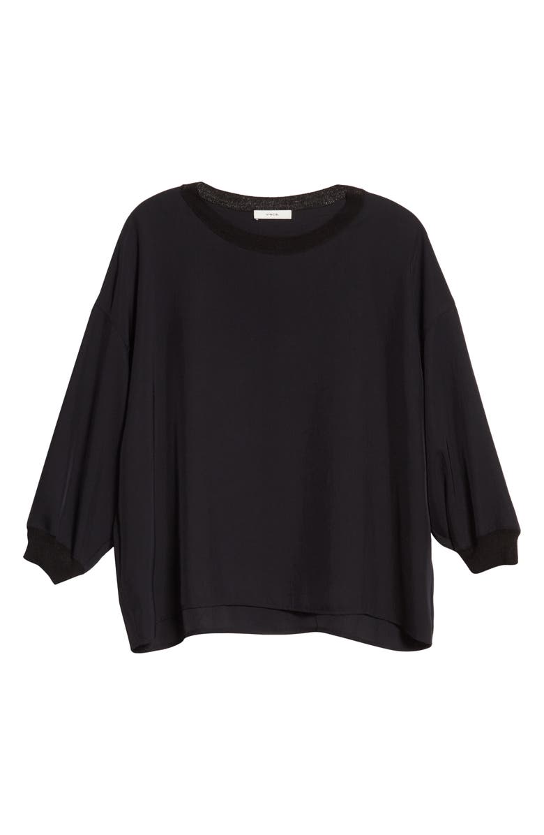 Vince Rib Trim Long Sleeve Top, Alternate, color, 