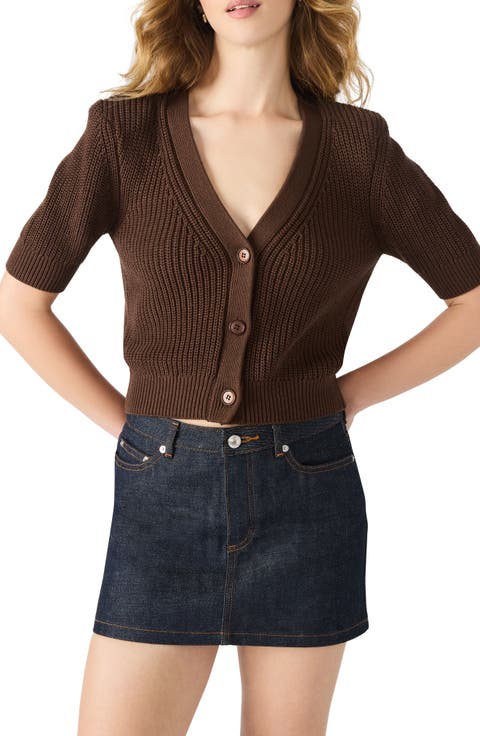 Janae Short Sleeve Cotton Blend Cardigan