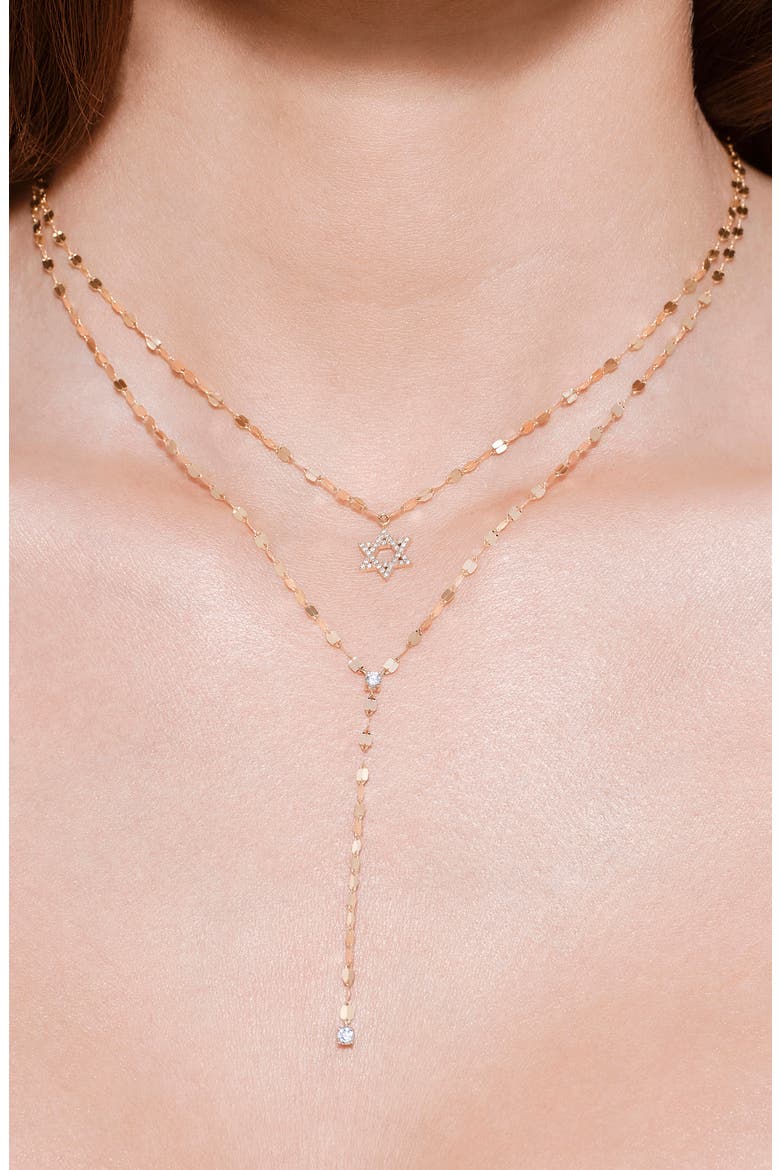 14K Gold Mini Diamond Star of David Pendant Necklace, Alternate, color, 14K YELLOW GOLD