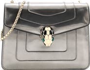 Pre-Owned Bvlgari Serpenti Forever Square Shoulder Bag Metallic Leather Small