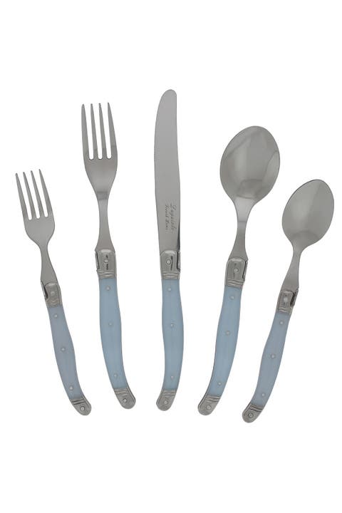 20 Piece Laguiole Ice Blue Flatware Set by French Home