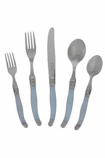 FRENCH HOME 20 Piece Laguiole Ice Blue Flatware Set by French Home