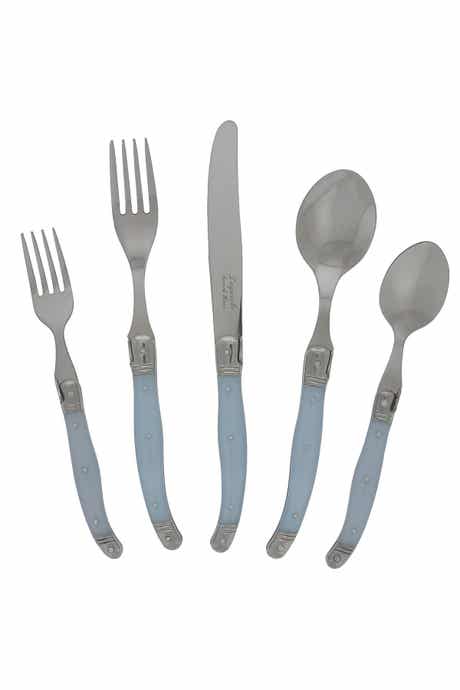 FRENCH HOME 20 Piece Laguiole Ice Blue Flatware Set by French Home