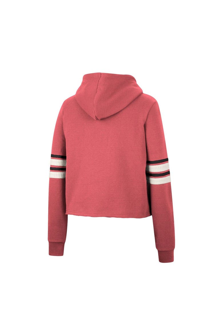 Women's Colosseum Scarlet Nebraska Huskers Retro Cropped Pullover Hoodie, Alternate, color, Scarlet