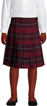 Lands' End School Uniform Girls Plaid Pleated Skirt Below the Knee