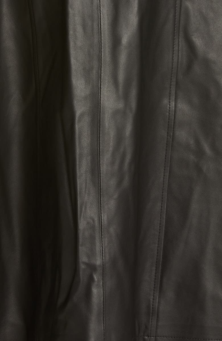 Saks Potts Foxy Genuine Shearling Trim Leather Coat, Alternate, color, 