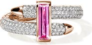 John Hardy Artisan Series 18k Rose Gold Rubellite & Diamond Spear Coil Ring