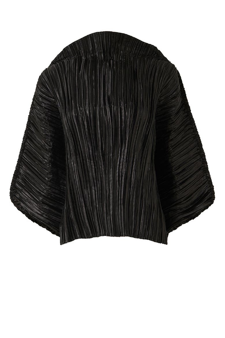 Plisse Batwing Top, Main, color, Black