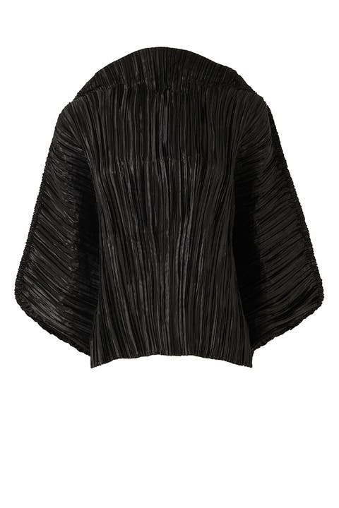 Plisse Batwing Top