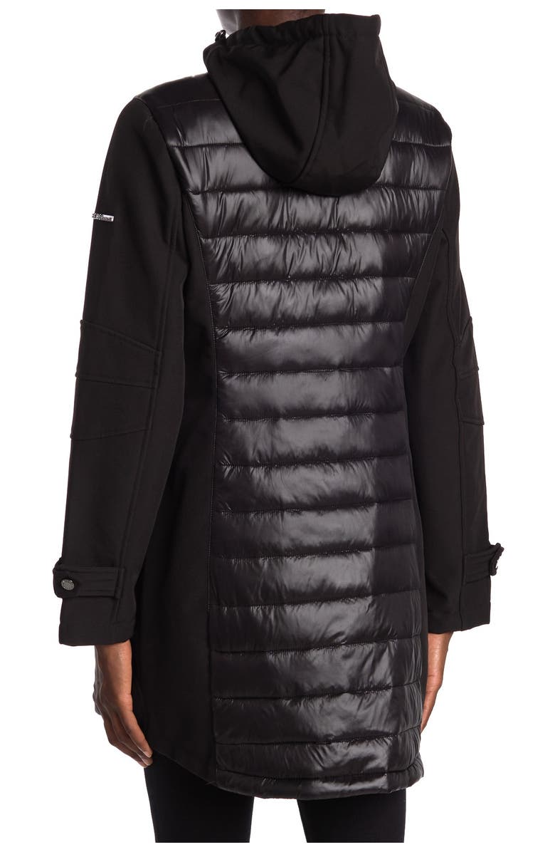 BCBG Mixed Media Puffer Jacket, Alternate, color, 