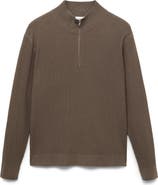 MANGO Rib Quarter Zip Sweater