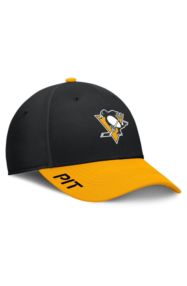 FANATICS Men's Fanatics Black/Gold Pittsburgh Penguins Authentic Pro Rink Flex Hat, Main, color, Black