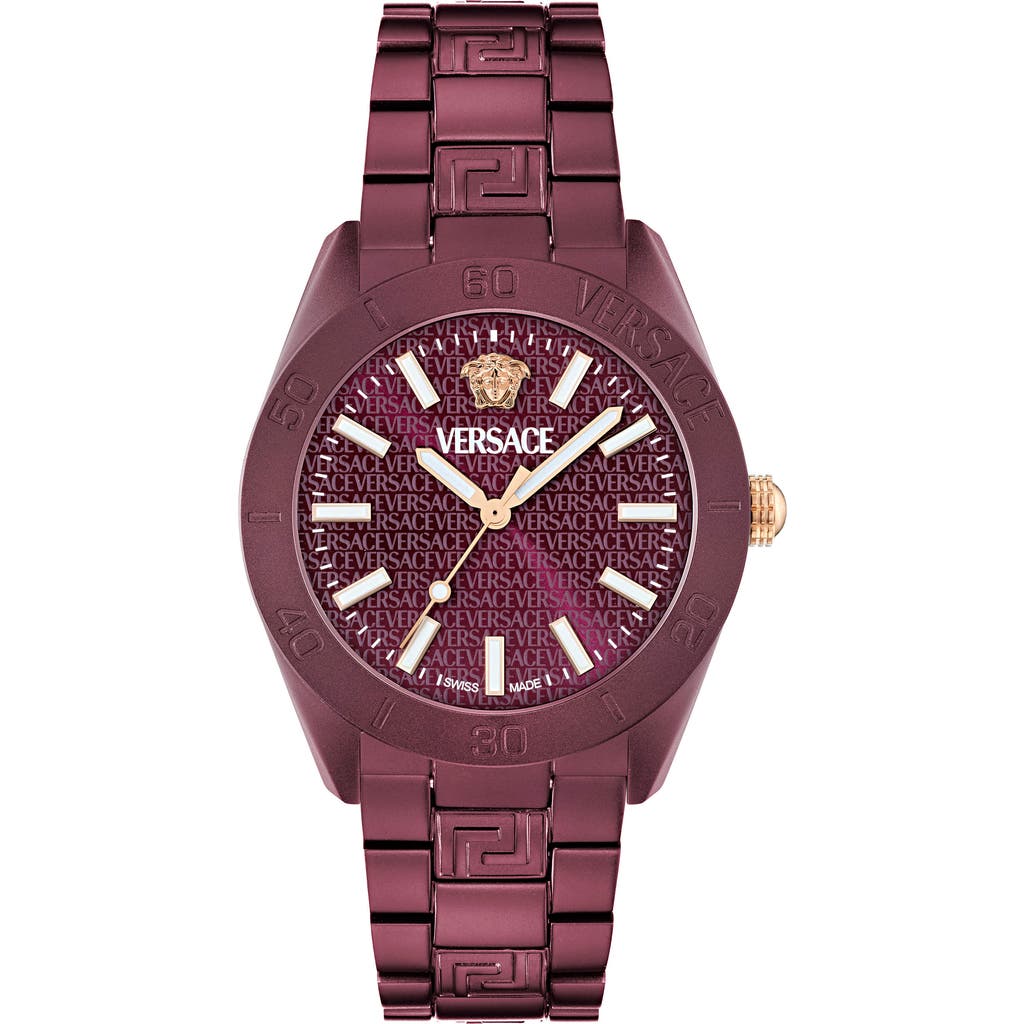 Versace Dome 42mm In Burgundy